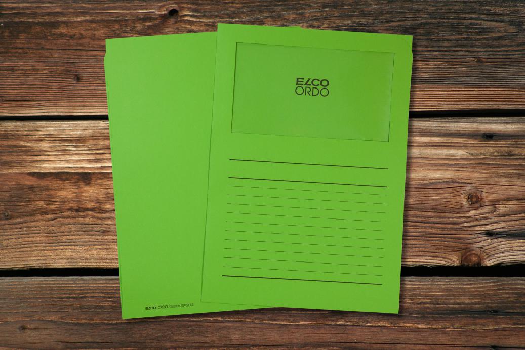 Ordnungsmappen mit Sichtfenster und Linien 220x310 mm Intensivgrün 120 g/qm